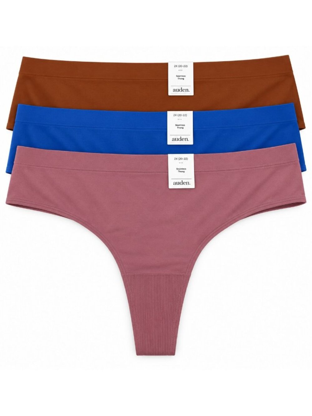 Seamless Thong Underwear Set By Auden 3-Pack Size 2X 20-22